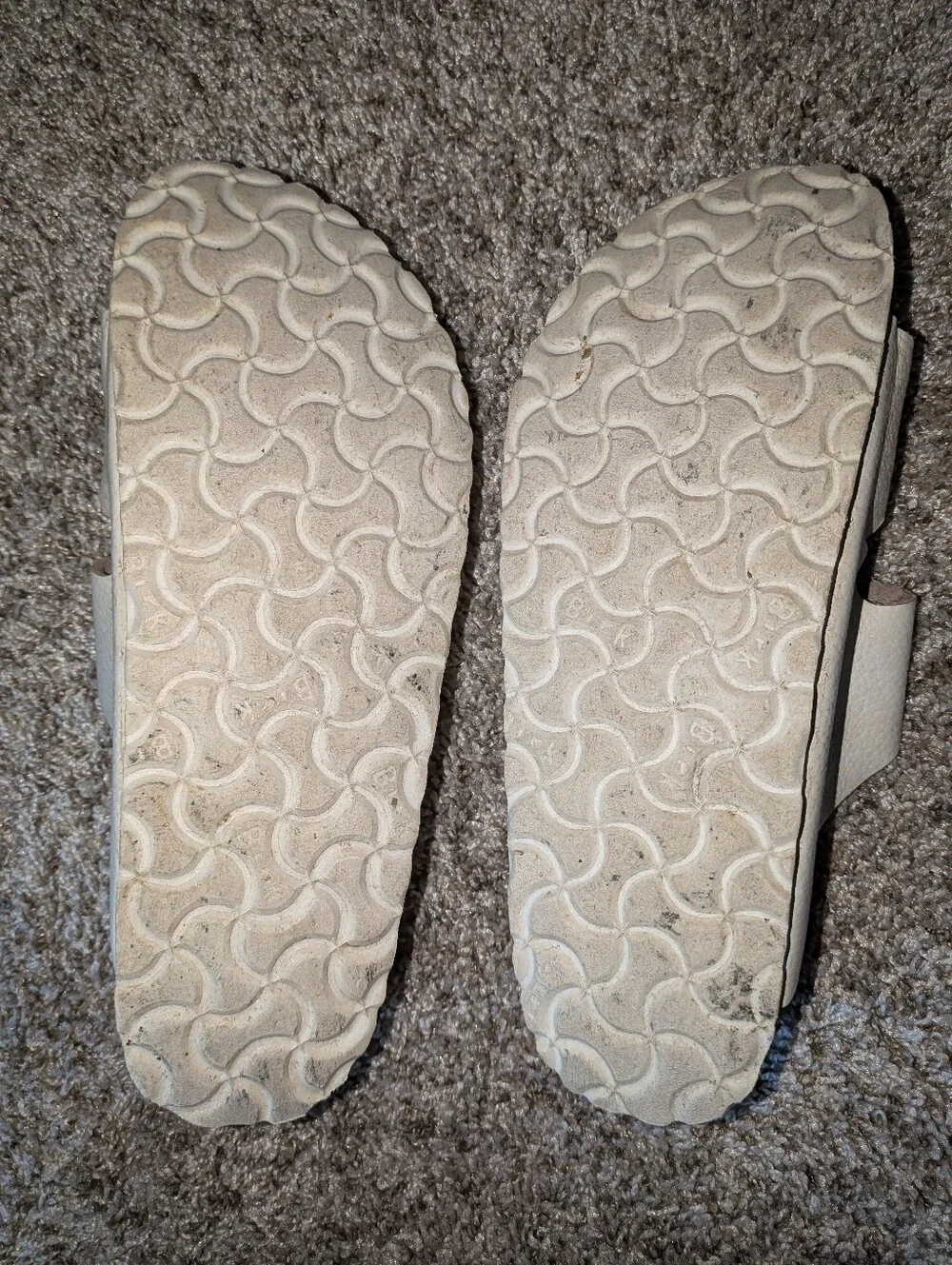 Birkenstock White Double-Strap Sandals with Buckles